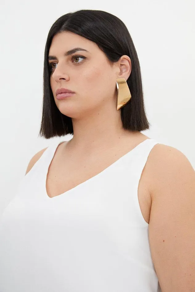 Tops Women Karen Millen Plus Size Georgette Woven Cami Top White