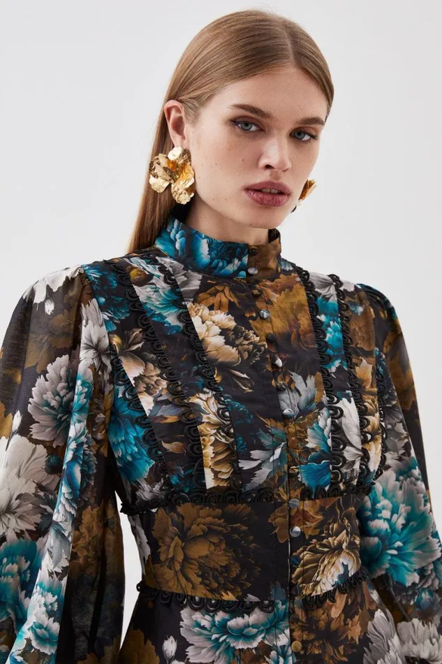 Tops Women Karen Millen Printed Woven Top Floral