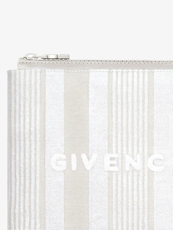 Travel Pouch In Cotton Towelling With Stripes Ivory Men Givenchy Wallets and Card Holders