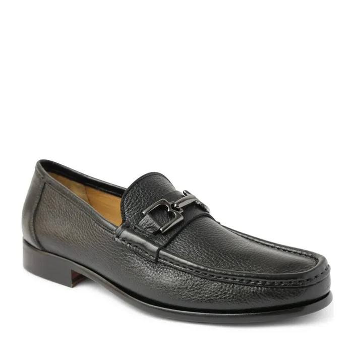 Trieste Classic Leather Moccasin 8211 Black Cervo Men Bruno Magli Dress Shoes