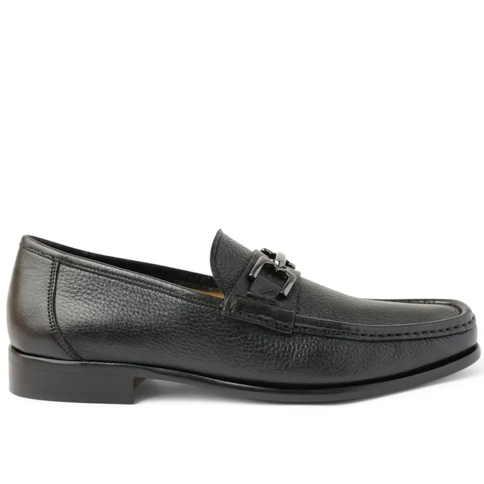 Trieste Classic Leather Moccasin 8211 Black Cervo Men Bruno Magli Dress Shoes