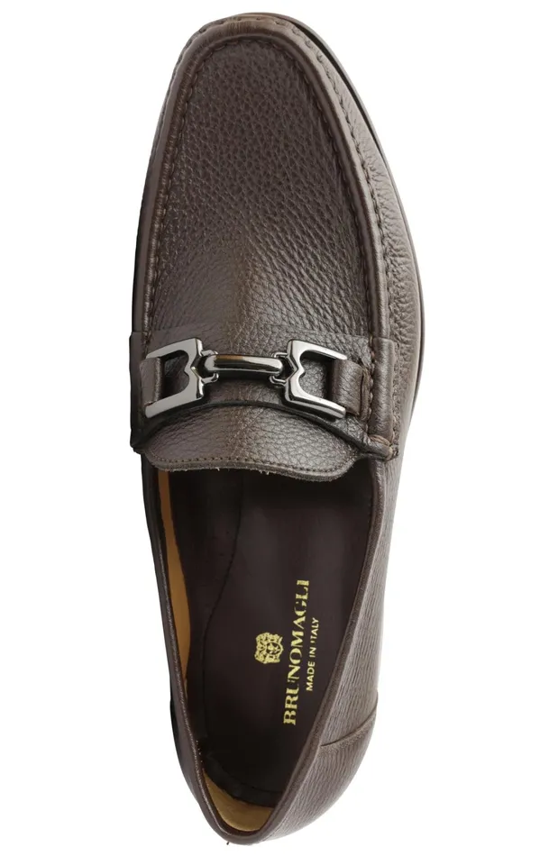 Trieste Classic Leather Moccasin 8211 Dark Brown Cervo Men Bruno Magli Casual Shoes