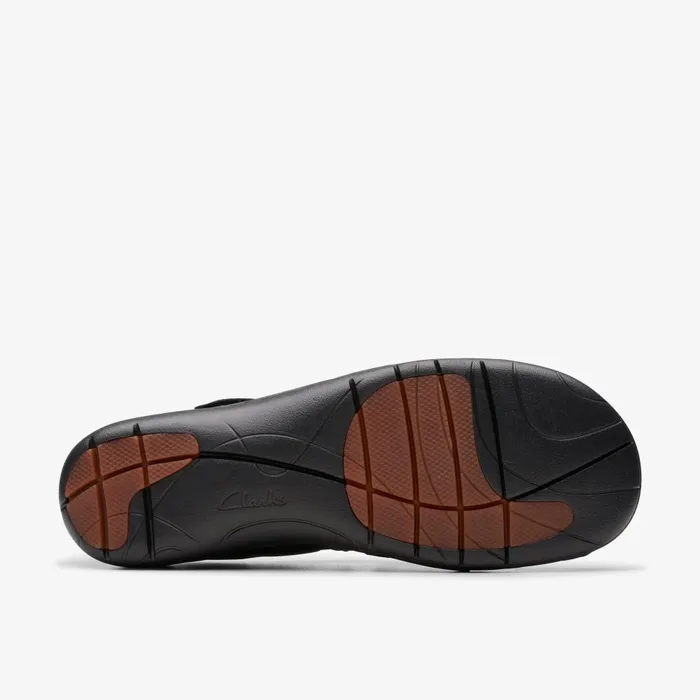 Un Loop Strap Black Leather Women Clarks Flats