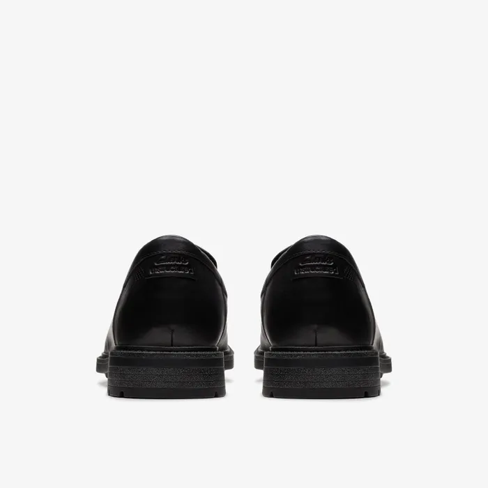 Un Shire Step Black Leather Men Clarks Casual Dress Shoes