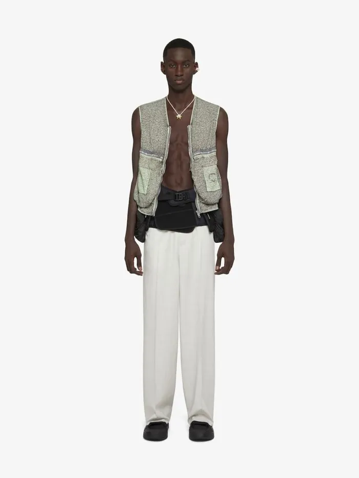 Vest With Crackled Effect Medium Grey Men Givenchy Coats and Jackets