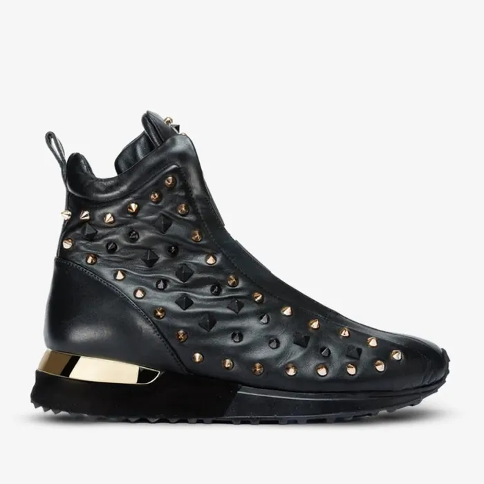 Vinci Leather Boots and Booties The Infanta HighTop Black Spike Leather Sneaker Limited Edition 8211 Women Vinci Leather Boots and Booties The Infanta HighTop Black Spike Leather Sneaker Limited Edition 8211 Women