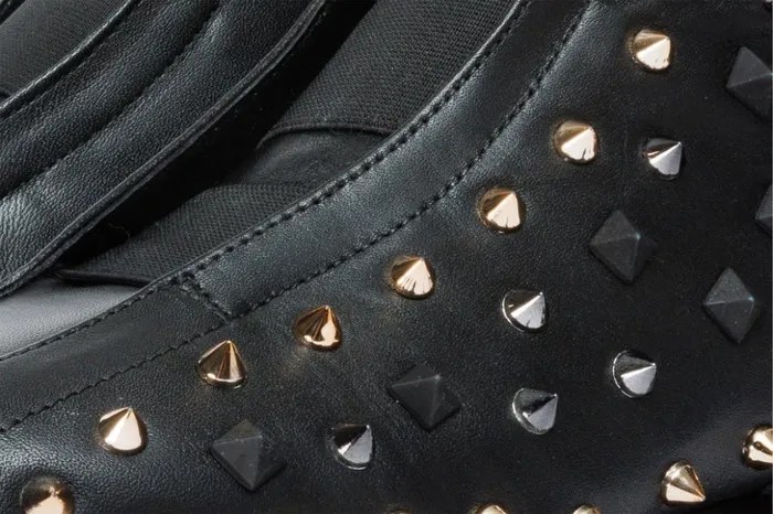 Vinci Leather Boots and Booties The Infanta HighTop Black Spike Leather Sneaker Limited Edition 8211 Women