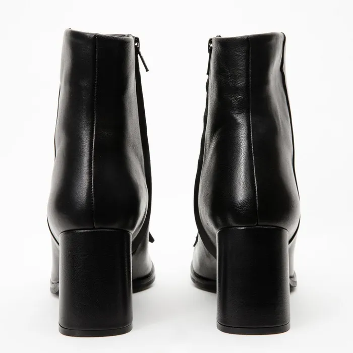 Vinci Leather Boots and Booties The Luksor Black Leather Block Heel Boot 8211 Women