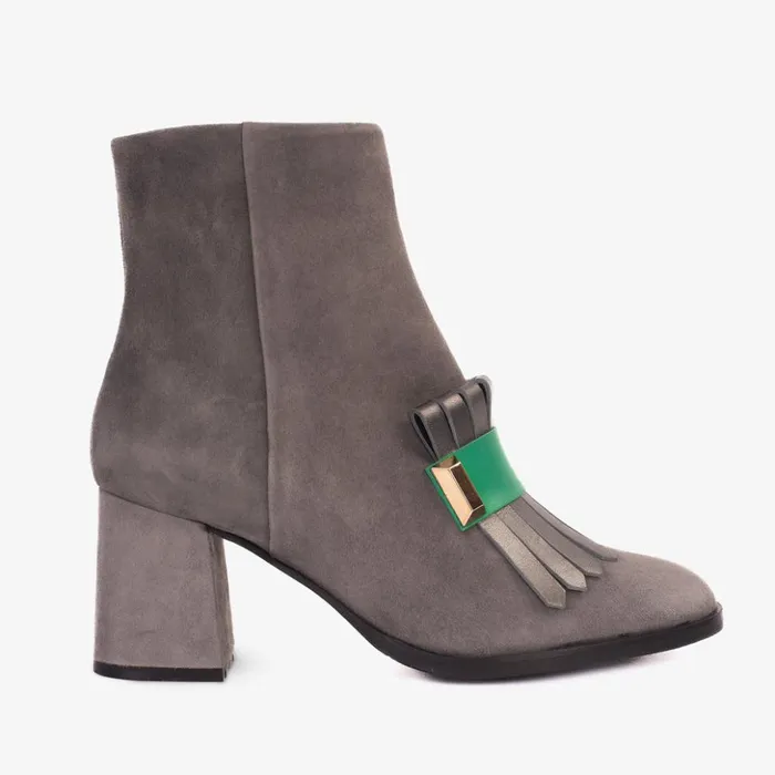 Vinci Leather Boots and Booties The Luksor Grey Suede Leather Block Heel Boot 8211 Women Vinci Leather Boots and Booties The Luksor Grey Suede Leather Block Heel Boot 8211 Women