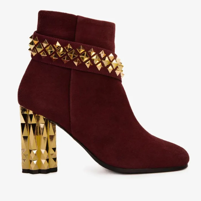 Vinci Leather Boots and Booties The Metal Burgundy Suede Leather Block Heel Boot 8211 Women Vinci Leather Boots and Booties The Metal Burgundy Suede Leather Block Heel Boot 8211 Women