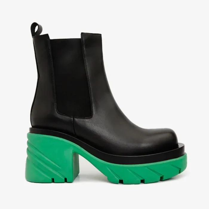 Vinci Leather Boots and Booties The Olga Black and Green Leather Mid Calf Boot 8211 Women Vinci Leather Boots and Booties The Olga Black and Green Leather Mid Calf Boot 8211 Women
