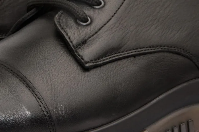 Vinci Leather Boots The Ottova Black Leather LaceUp Sneaker Boot With A Zipper 8211 Men