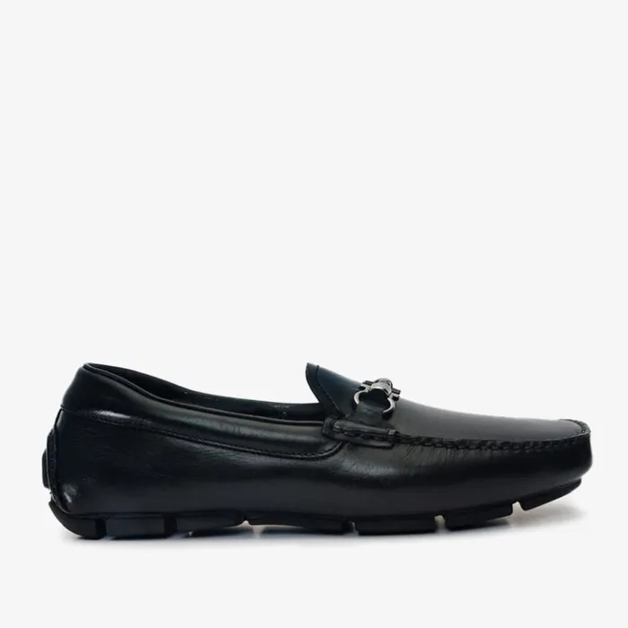 Vinci Leather Dress Shoes Pavia Black Leather Bit Drive Loafer Shoe 8211 Men