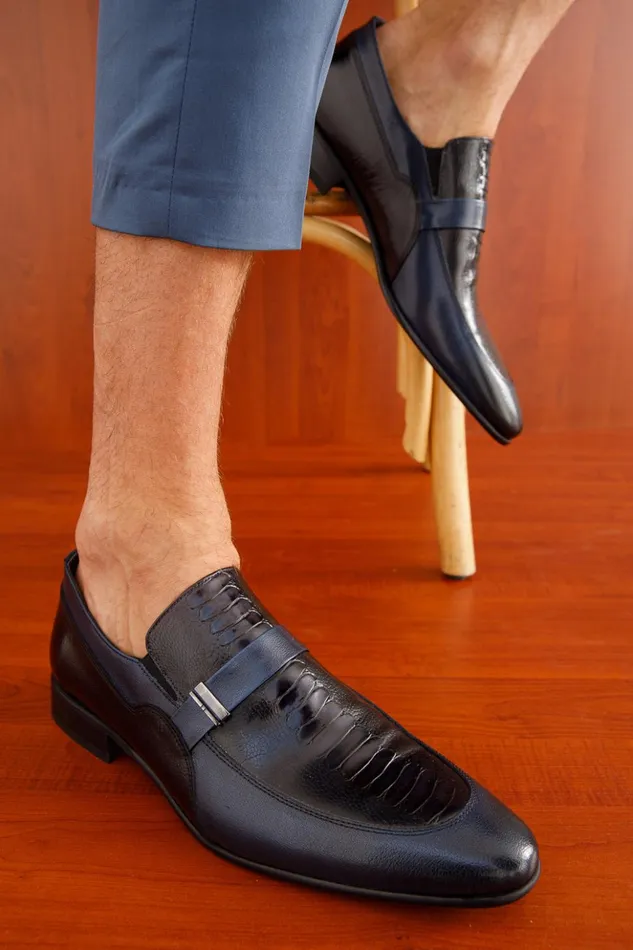 Vinci Leather Dress Shoes The Kazablanka Navy Leather Bit Loafer Shoe 8211 Men