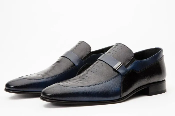 Vinci Leather Dress Shoes The Kazablanka Navy Leather Bit Loafer Shoe 8211 Men