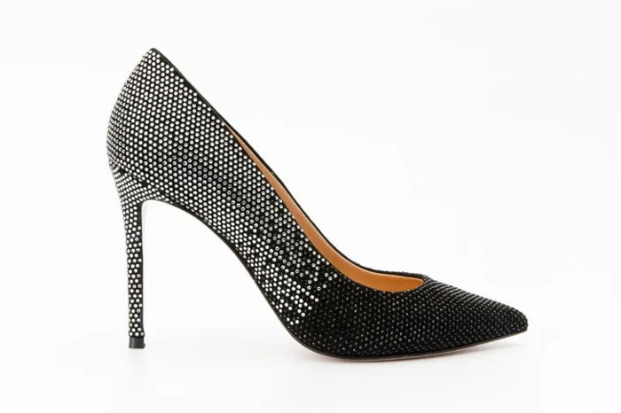 Vinci Leather Heels The Bago Black and Silver Glitter Leather Pump Shoe 8211 Women Vinci Leather Heels The Bago Black and Silver Glitter Leather Pump Shoe 8211 Women