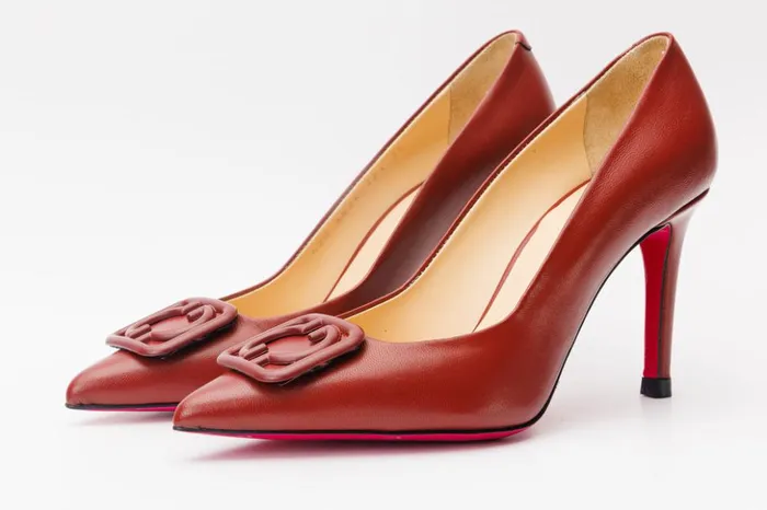 Vinci Leather Heels The Maneadero Dark Red Leather Pump Fuchsia Sole Shoe 8211 Women