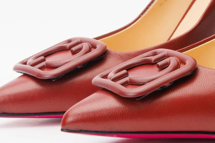 Vinci Leather Heels The Maneadero Dark Red Leather Pump Fuchsia Sole Shoe 8211 Women
