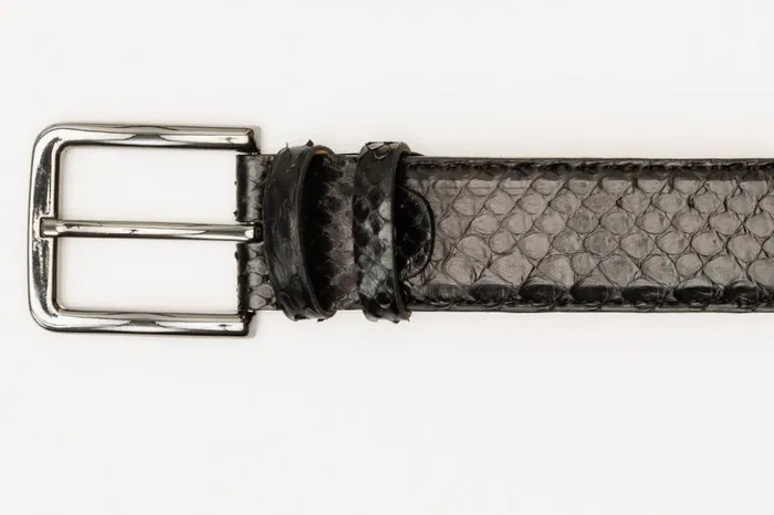 Vinci Leather Leather Belts The Boss Black Python Sneak Leather Belt 8211 Men