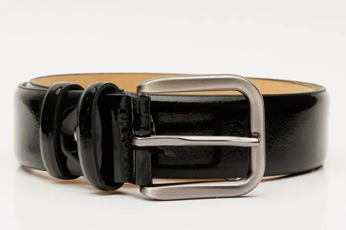 Vinci Leather Leather Belts The Dodoma Black Patent Leather Belt 8211 Men