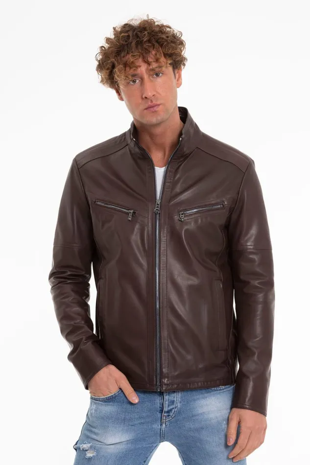 Vinci Leather Leather Jackets The Alamo Brown Leather Jacket 8211 Men