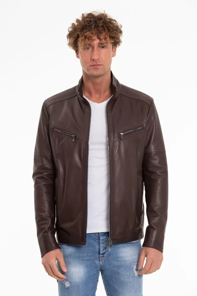 Vinci Leather Leather Jackets The Alamo Brown Leather Jacket 8211 Men