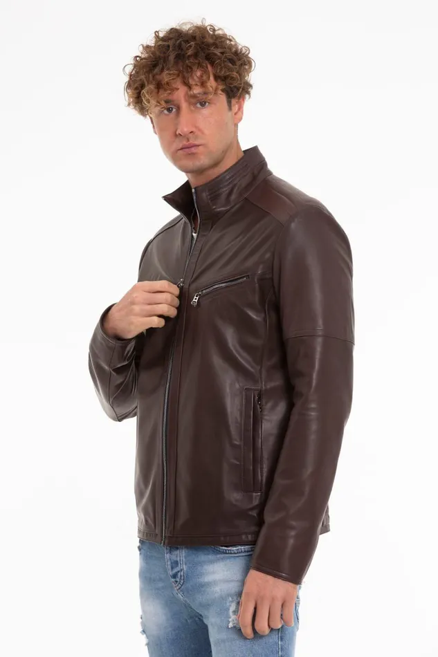 Vinci Leather Leather Jackets The Alamo Brown Leather Jacket 8211 Men