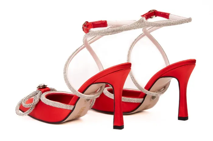 Vinci Leather Sandals The Floransa Red Leather Pointy Toe Ankle Strap Sandal 8211 Women