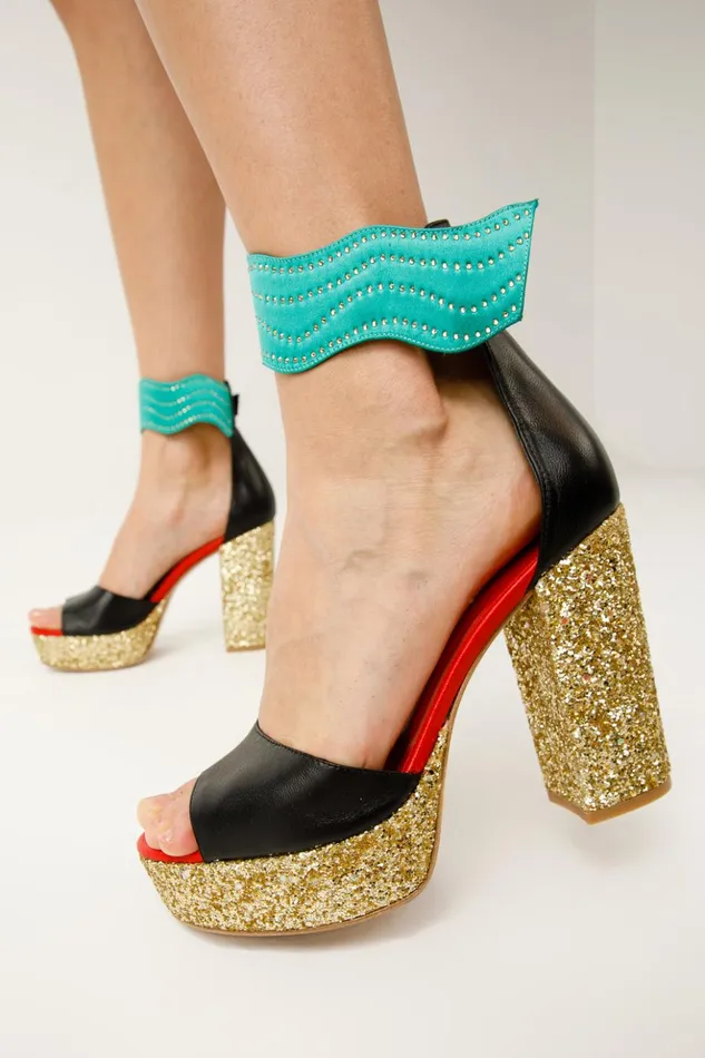 Vinci Leather Sandals The Pera Multicolor Glitter Platform Heel Sandal 8211 Women