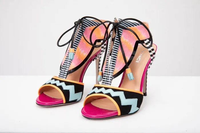 Vinci Leather Sandals The Santa Amaro Multicolor TStrap LaceUp Leather Sandal 8211 Women