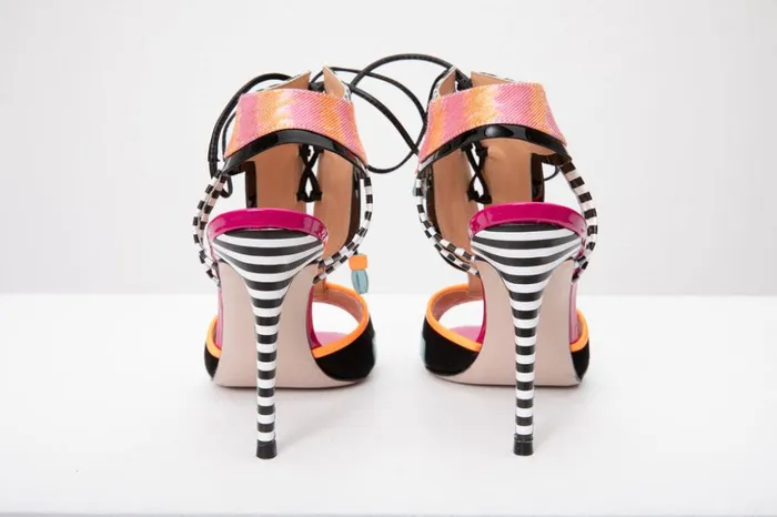 Vinci Leather Sandals The Santa Amaro Multicolor TStrap LaceUp Leather Sandal 8211 Women