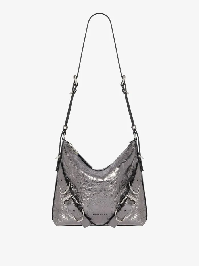 Voyou Crossbody Bag In Laminated Leather Silvery Grey Women Givenchy Crossbody Bags Voyou Crossbody Bag In Laminated Leather Silvery Grey Women Givenchy Crossbody Bags