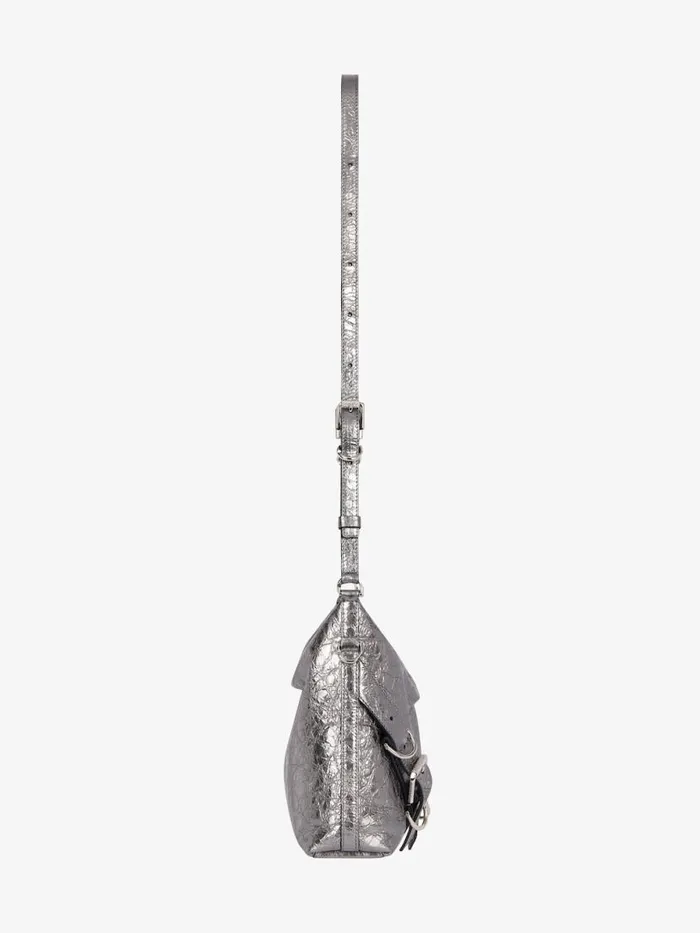 Voyou Crossbody Bag In Laminated Leather Silvery Grey Women Givenchy Crossbody Bags