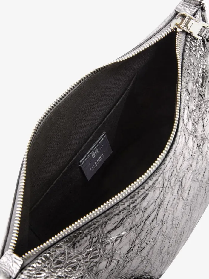 Voyou Crossbody Bag In Laminated Leather Silvery Grey Women Givenchy Crossbody Bags