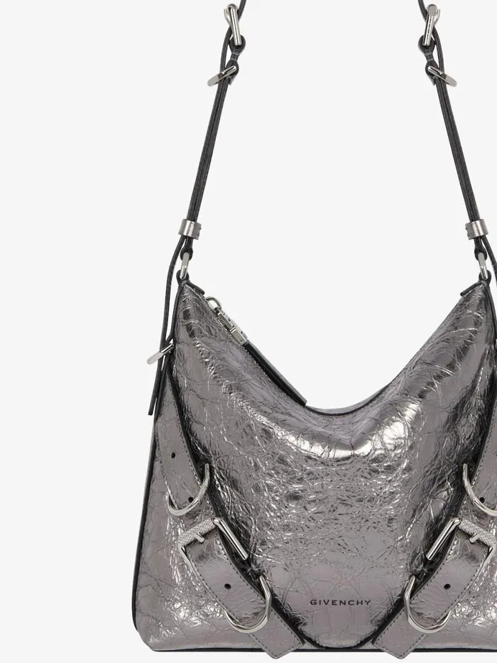 Voyou Crossbody Bag In Laminated Leather Silvery Grey Women Givenchy Crossbody Bags