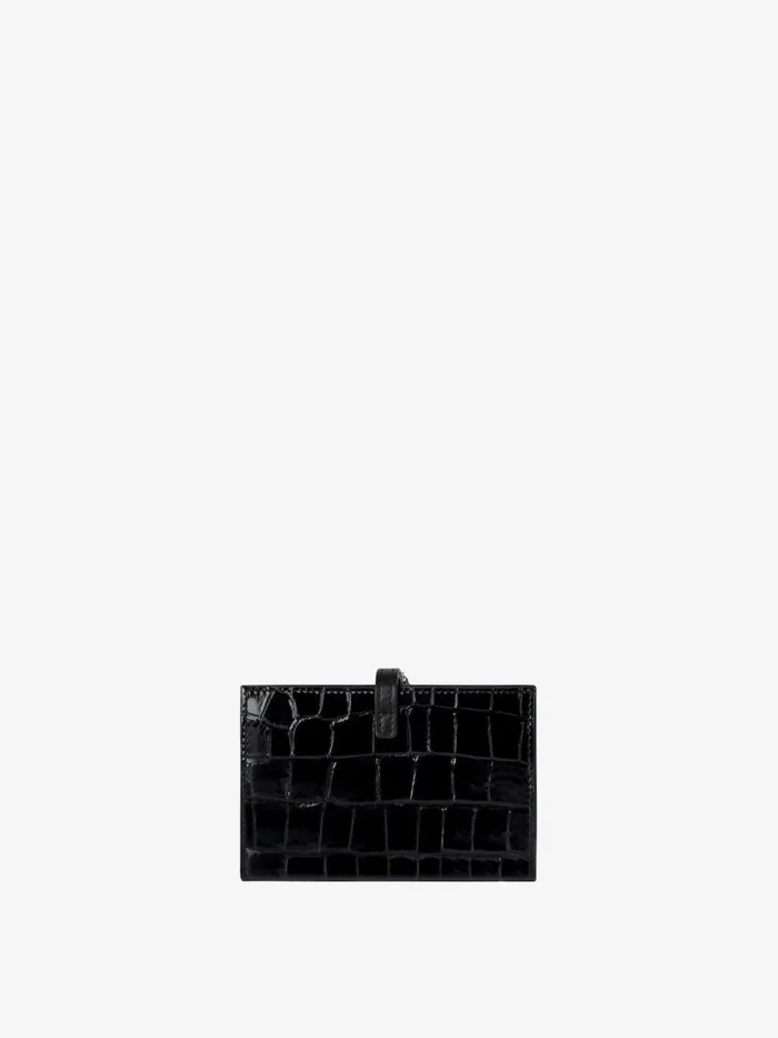 Voyou Wallet In Crocodile Effect Leather Black Women Givenchy Wallets and Card Holders