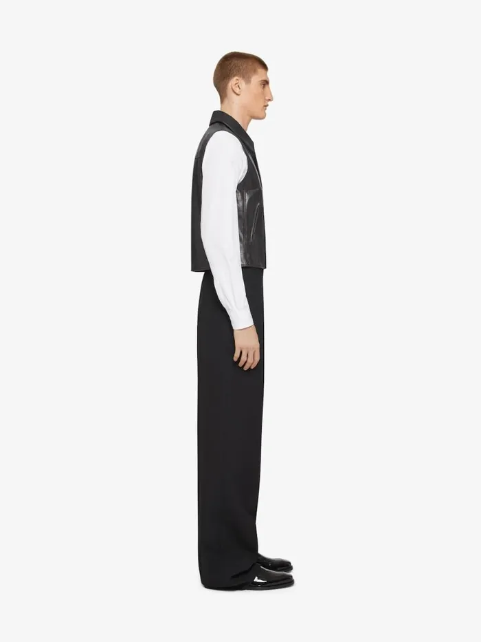Waistcoat In Leather Black Men Givenchy Coats and Jackets