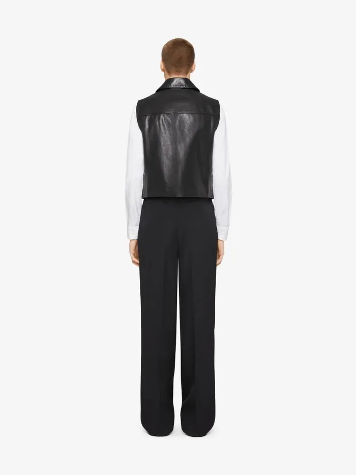 Waistcoat In Leather Black Men Givenchy Coats and Jackets