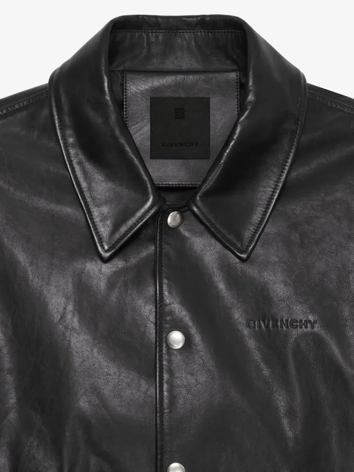 Waistcoat In Leather Black Men Givenchy Coats and Jackets