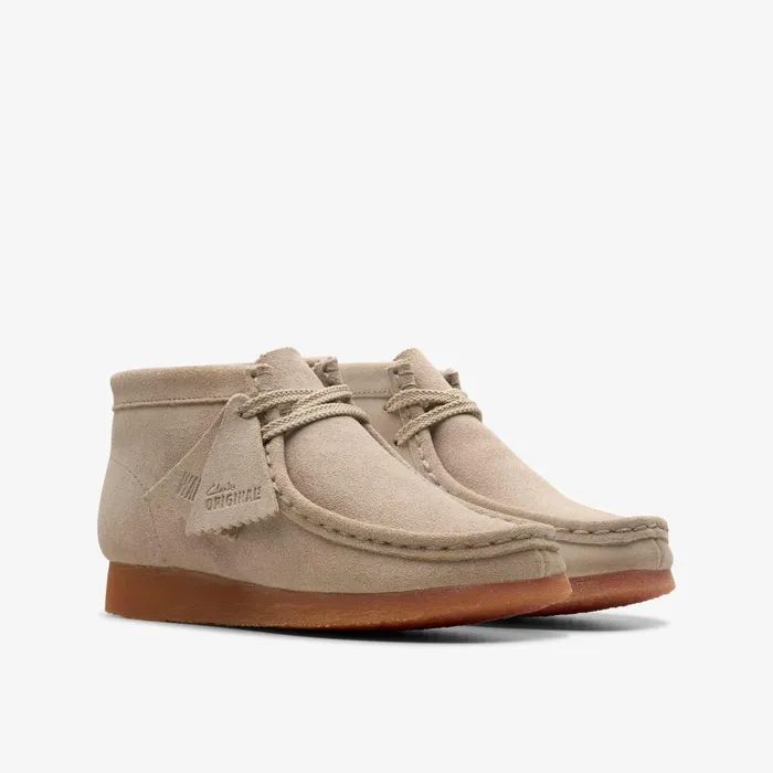 Wallabee Boot Older Sand Kids Clarks Originals
