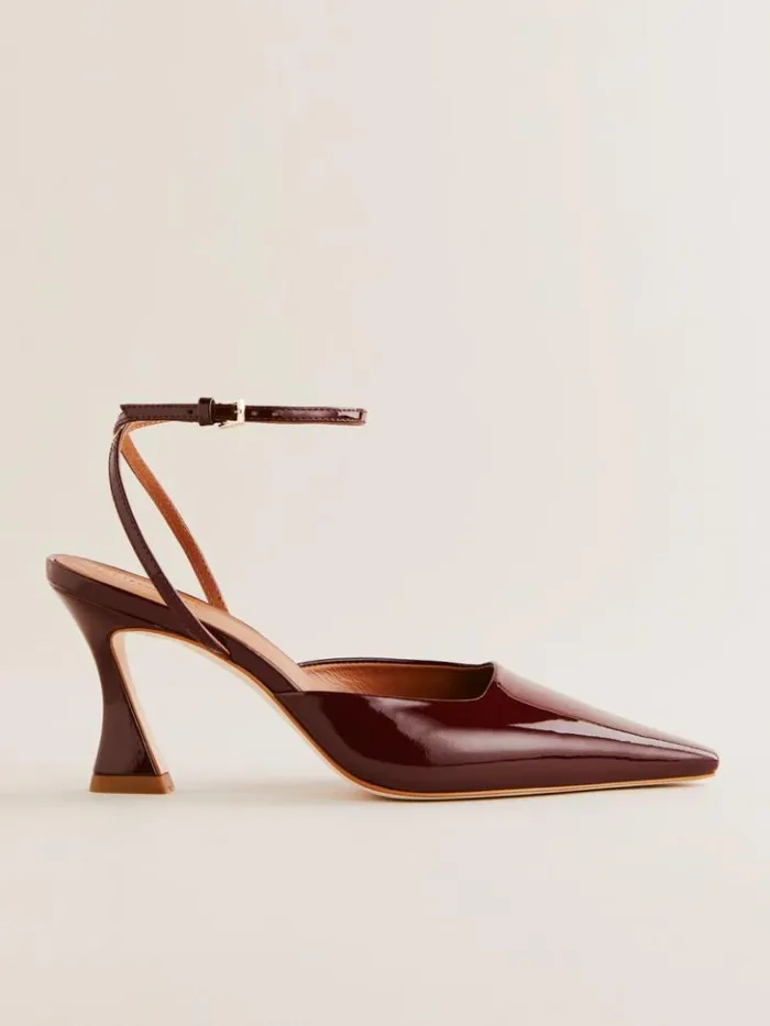 WeddingsShoes The Reformation Natasha Pump Wine Patent