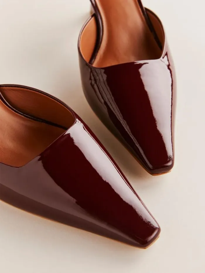 WeddingsShoes The Reformation Natasha Pump Wine Patent