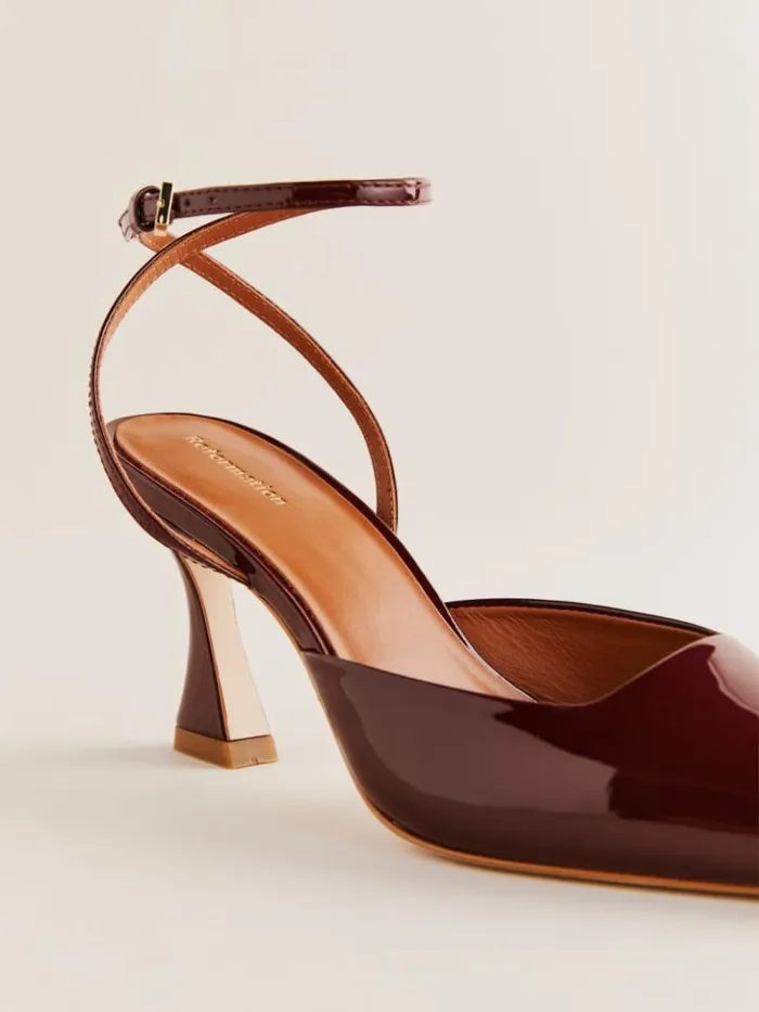 WeddingsShoes The Reformation Natasha Pump Wine Patent