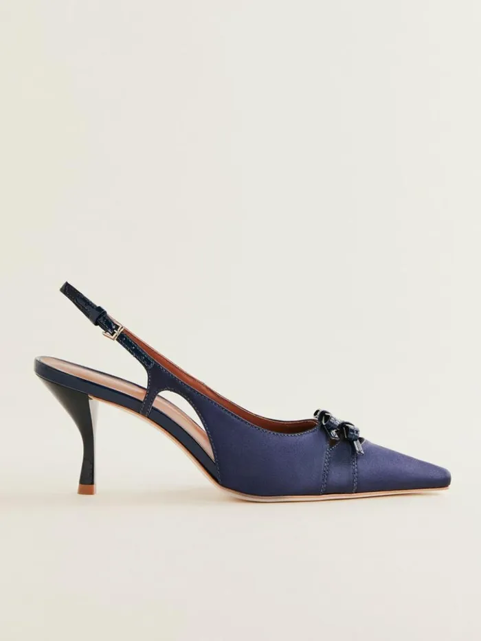 WeddingsShoes The Reformation Noreen Slingback Pump After Hours Satin