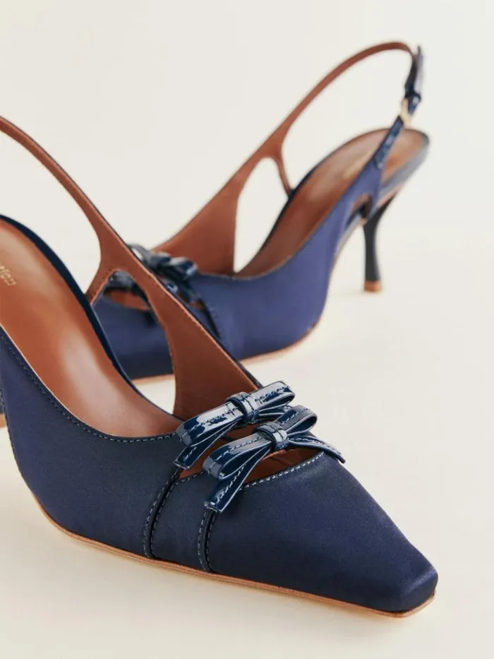 WeddingsShoes The Reformation Noreen Slingback Pump After Hours Satin