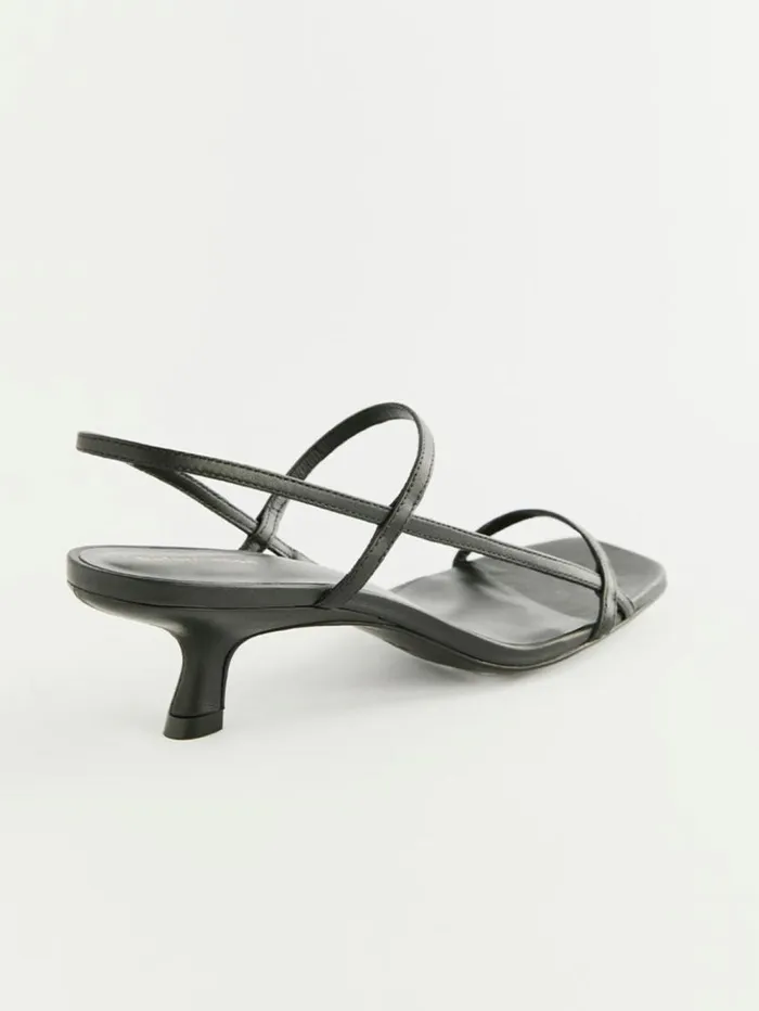 WeddingsShoes The Reformation Serenity Bare Sandal Black Leather