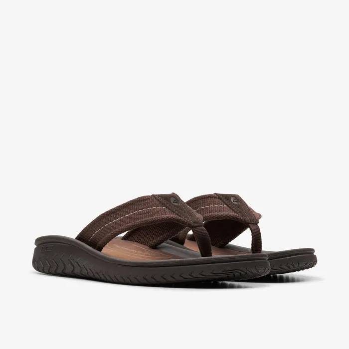 WESLEY BELT Dark Brown Men Clarks Sandals and Flip Flops