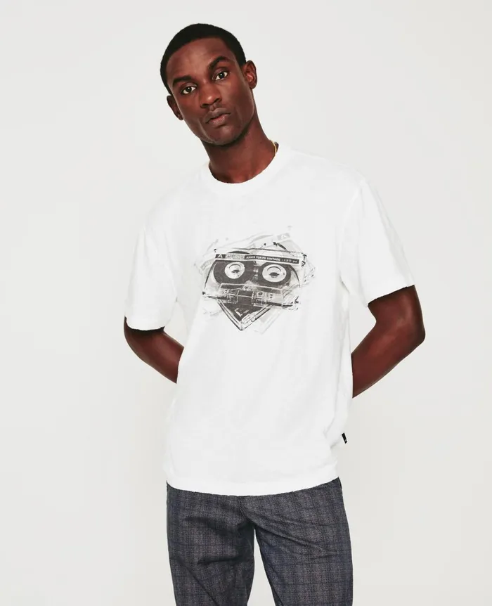 Wesley Crew Mix Tape 5 Years True White Men AG Jeans Tees