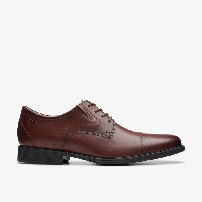 Whiddon Cap Mahogany Leather Men Clarks Dress Shoes
