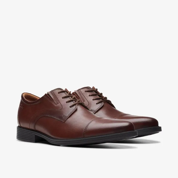 Whiddon Cap Mahogany Leather Men Clarks Dress Shoes